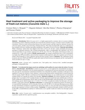 Heat Treatment and Active Packaging to Improve the Storage of Fresh-Cut Melons \(Cucumis Melo L.\)