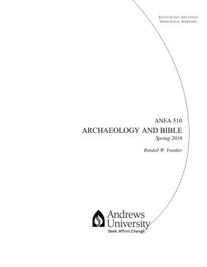 ARCHAEOLOGY and BIBLE Spring 2016