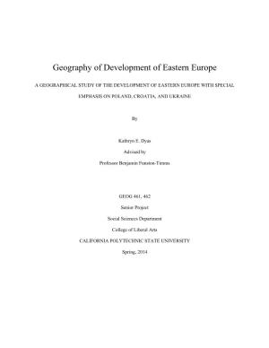 Geography of Development of Eastern Europe