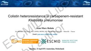 Colistin Heteroresistance in Carbapenem-Resistant Klebsiella Pneumoniae