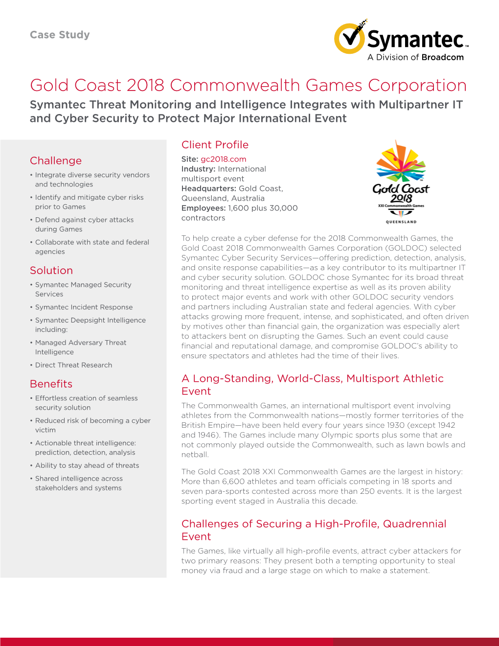Gold Coast 2018 Commonwealth Games Corporation Case Study