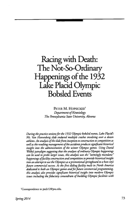 Of the 1932 Lake Placid Olympic Bobsled Events