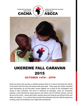 Ukerewe Fall Caravan 2015 October 14Th – 29Th