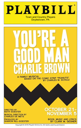 YOU're a GOOD MAN, CHARLIE BROWN (Revised)