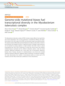 Genome-Wide Mutational Biases Fuel Transcriptional Diversity in the Mycobacterium Tuberculosis Complex