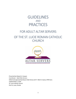 Adult Altar Server Guidelines