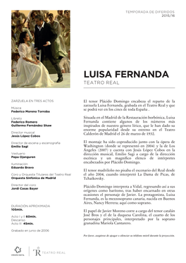 Luisa Fernanda Teatro Real