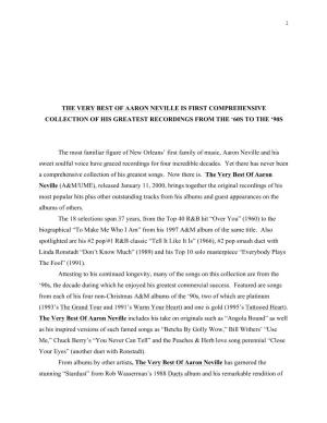 The Very Best of Aaron Neville Press Release