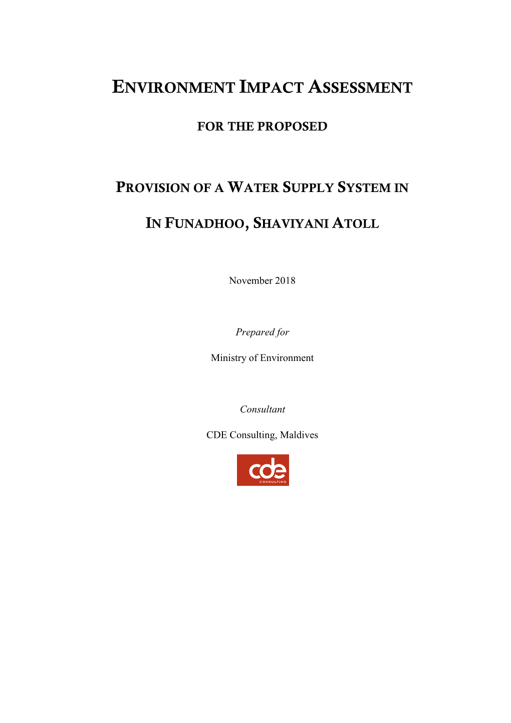 Water Supply System in Funadhoo, Shaviyani Atoll