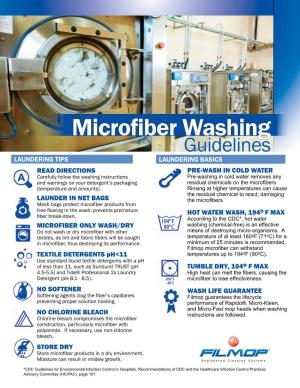 Microfiber Washing Guidelines LAUNDERING TIPS LAUNDERING BASICS