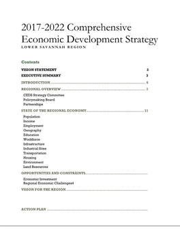 2017-2022 Comprehensive Economic Development Strategy LOWER SAVANNAH REGIO N