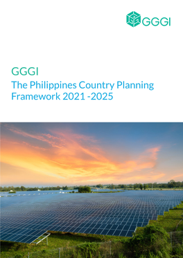 GGGI the Philippines Country Planning Framework 2021 -2025