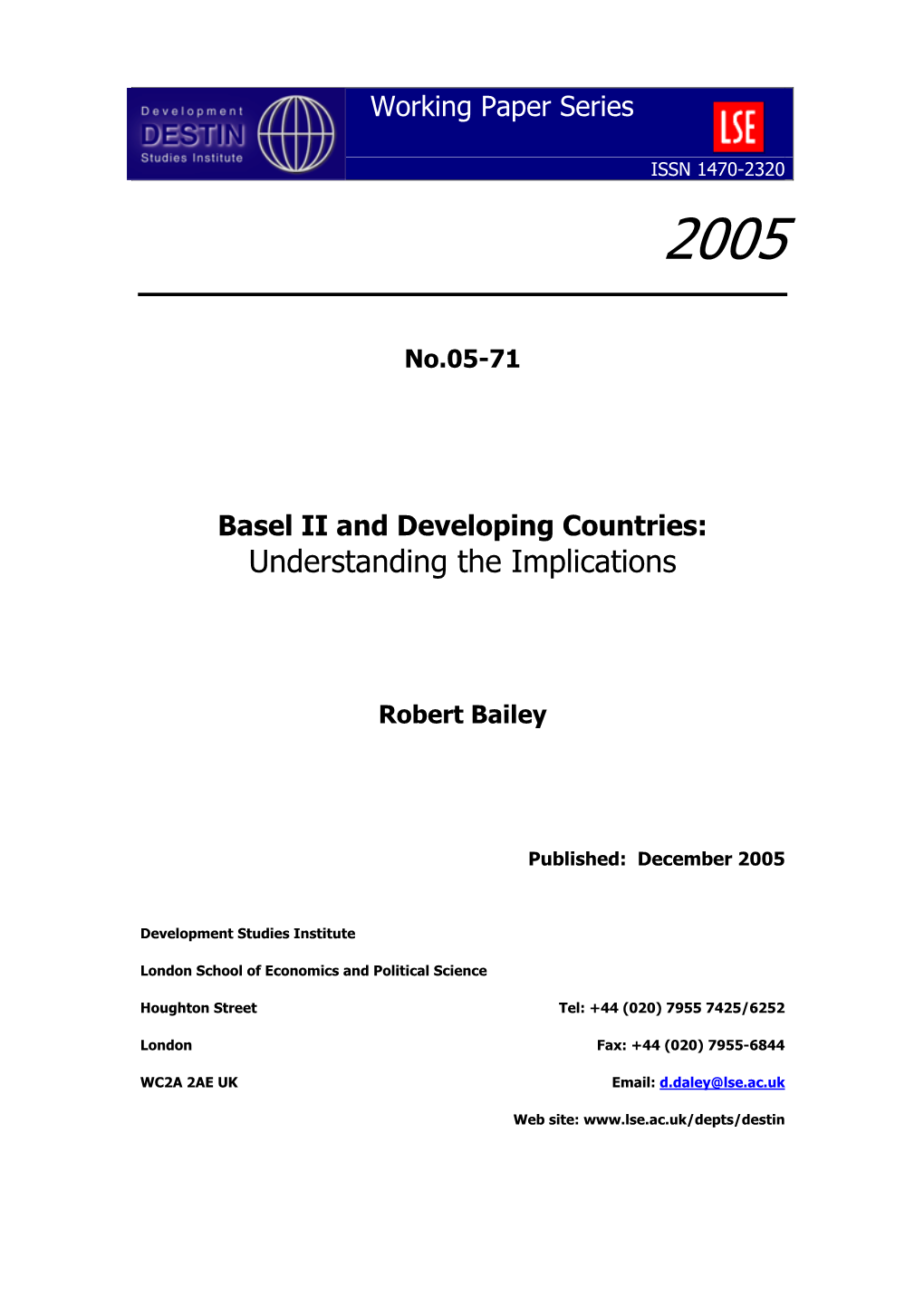 Basel II and Developing Countries: Understanding the Implications