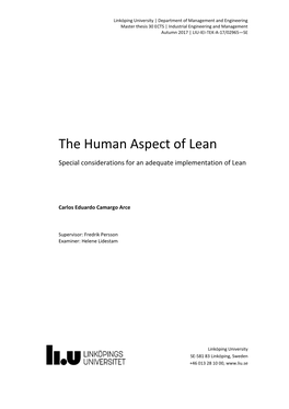 The Human Aspect of Lean