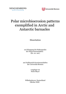 Polar Microbioerosion Patterns Exemplified in Arctic and Antarctic Barnacles