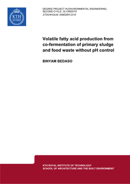 Volatile Fatty Acid Production from Co-Fermentation of Primary Sludge and Food Waste Without Ph Control
