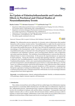 An Update of Palmitoylethanolamide and Luteolin Effects in Preclinical