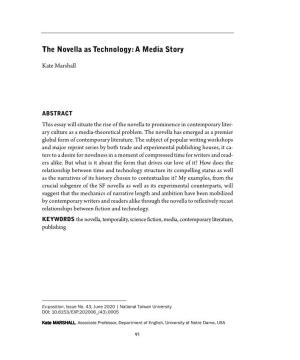 The Novella As Technology: a Media Story