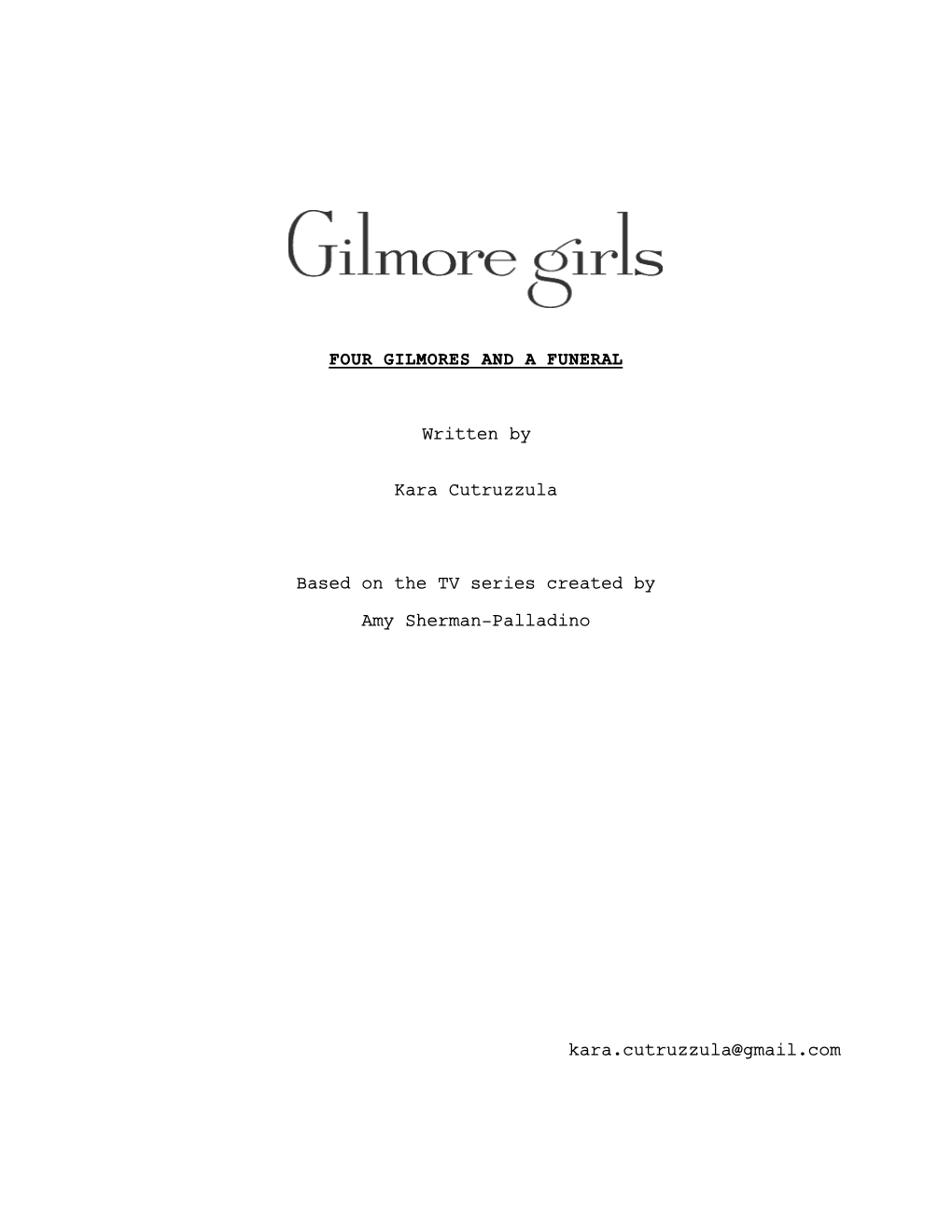 New Cutruzzula Four Gilmore Girls 53117