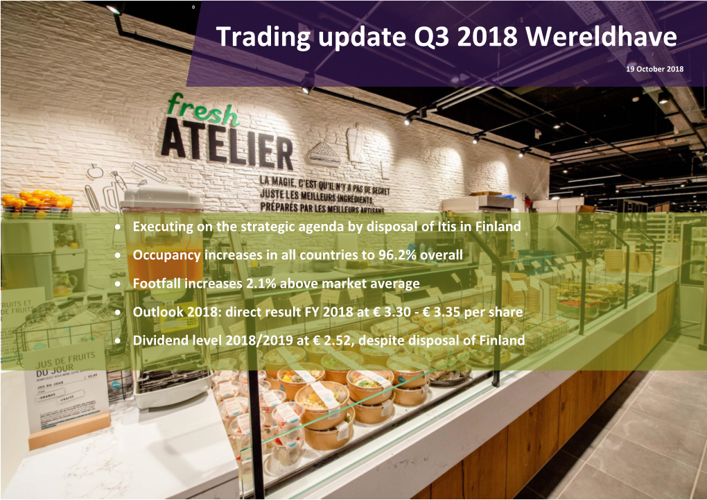 Press Release Trading Update Q3 2018