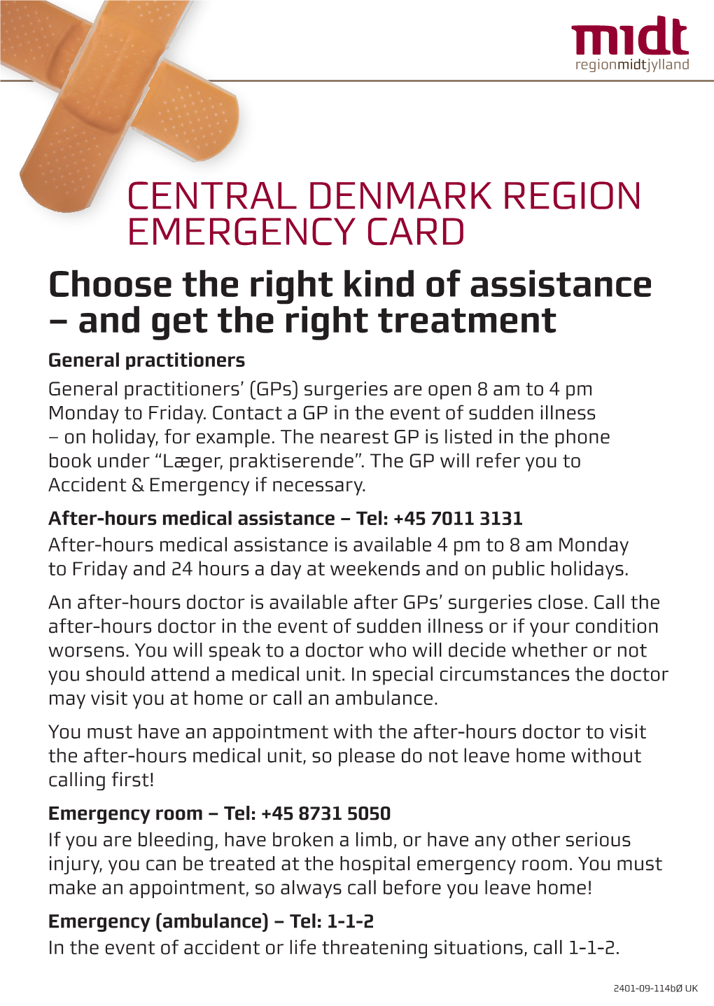 Central Denmark Region Emergency Card