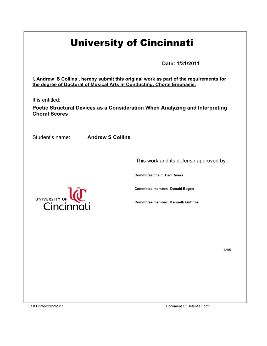 University of Cincinnati