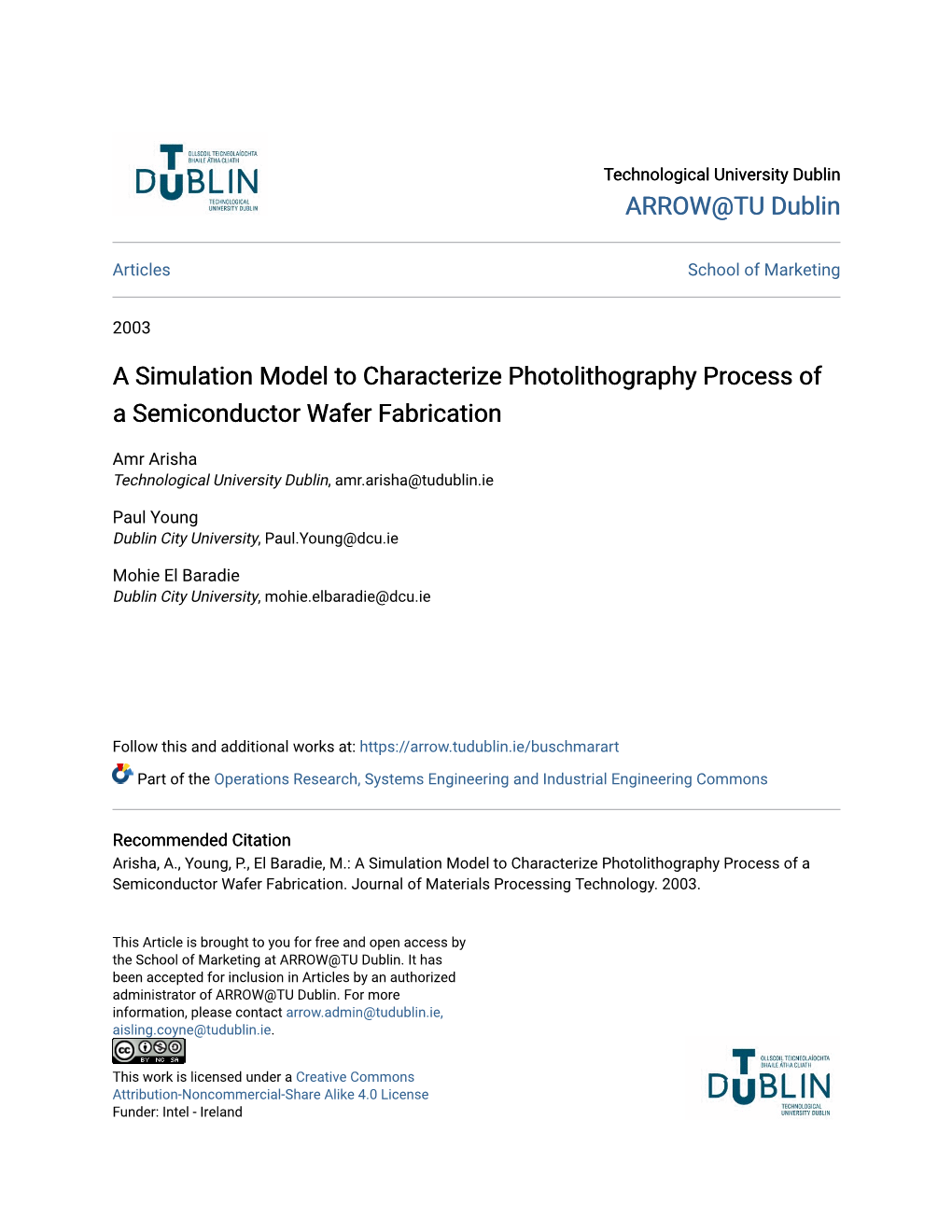 A Simulation Model to Characterize Photolithography Process of a Semiconductor Wafer Fabrication