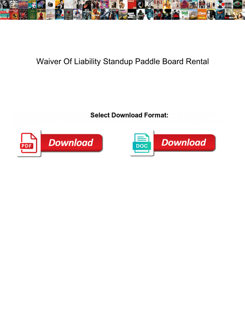 Waiver of Liability Standup Paddle Board Rental