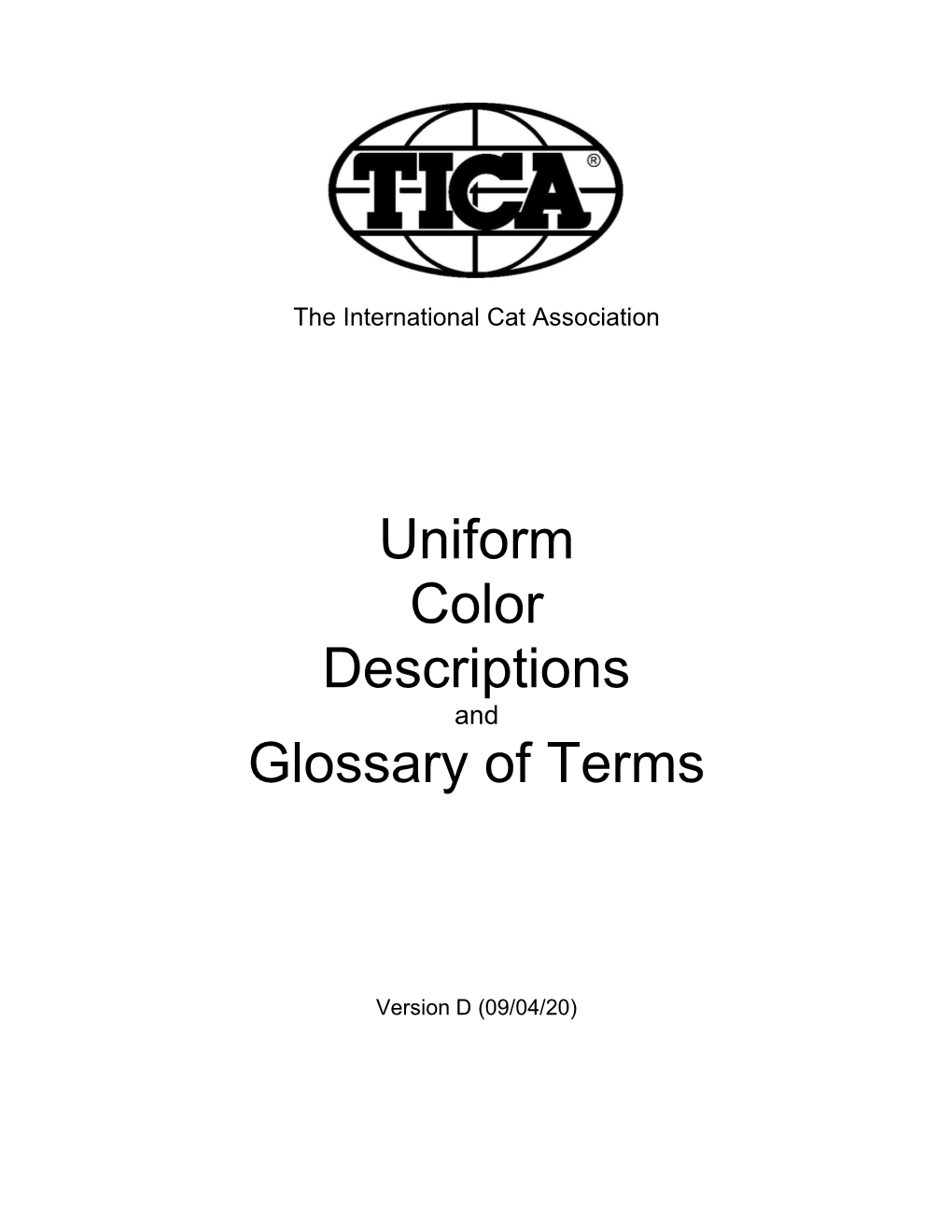 Uniform Color Descriptions Glossary of Terms