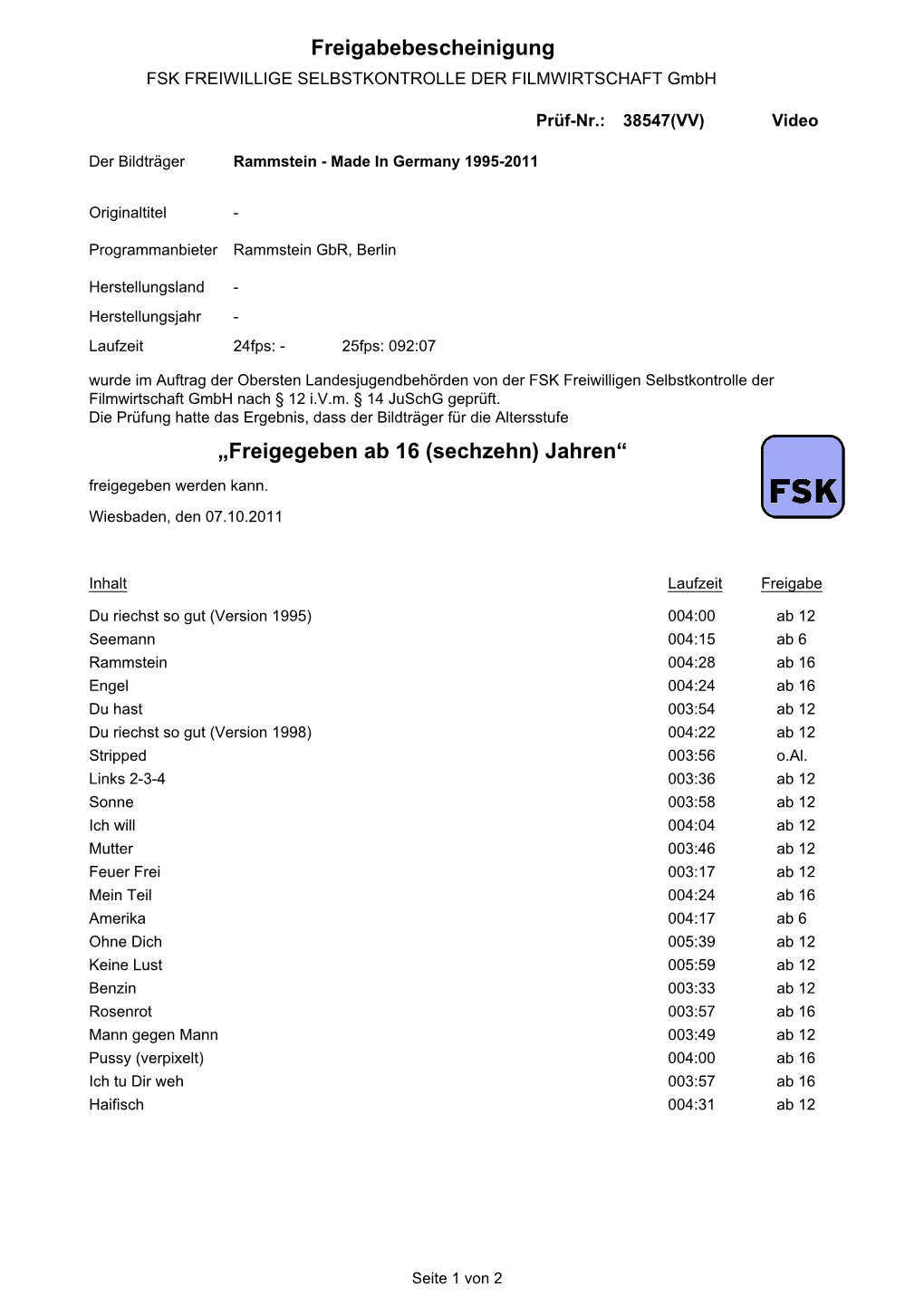 FSK-Freigabe