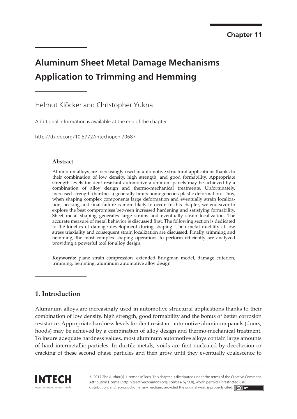 Aluminum Sheet Metal Damage Mechanisms Application to Trimming and Hemming 205