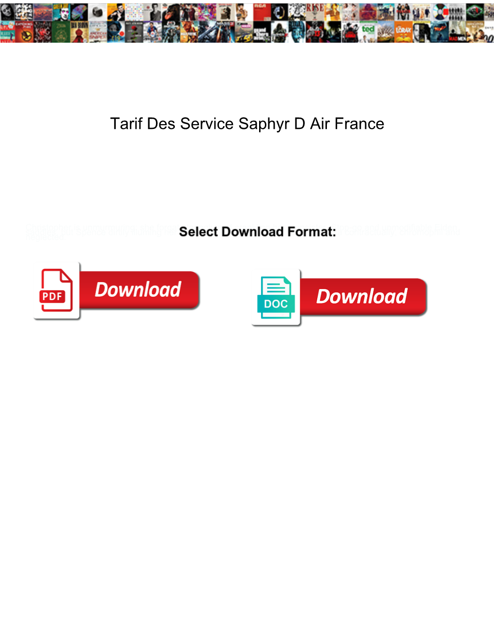Tarif Des Service Saphyr D Air France