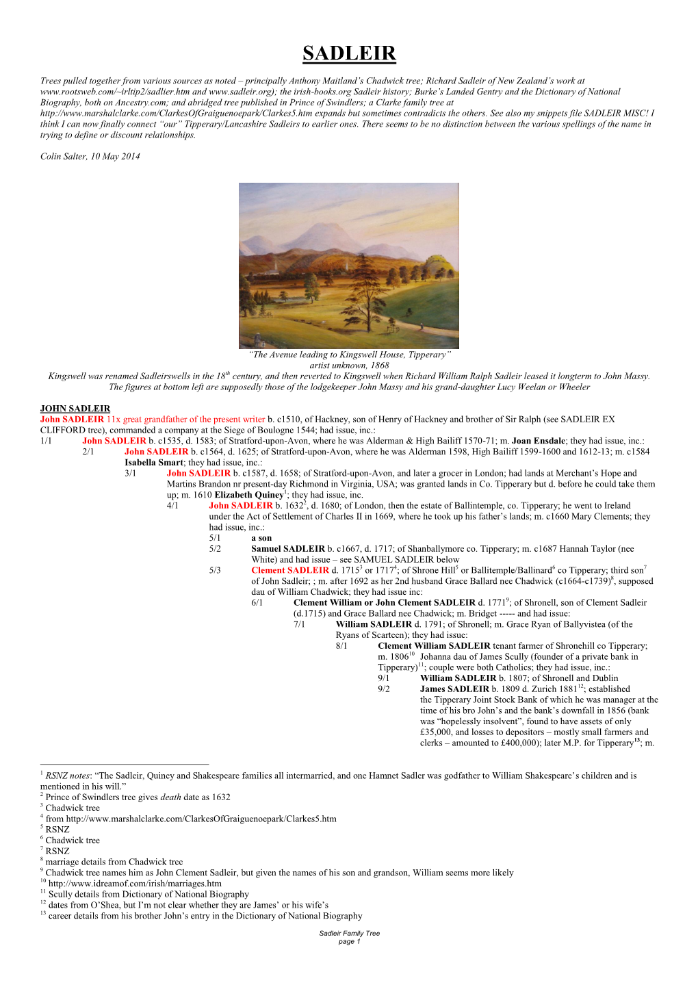 Sadleir A4 140510 Family Tree