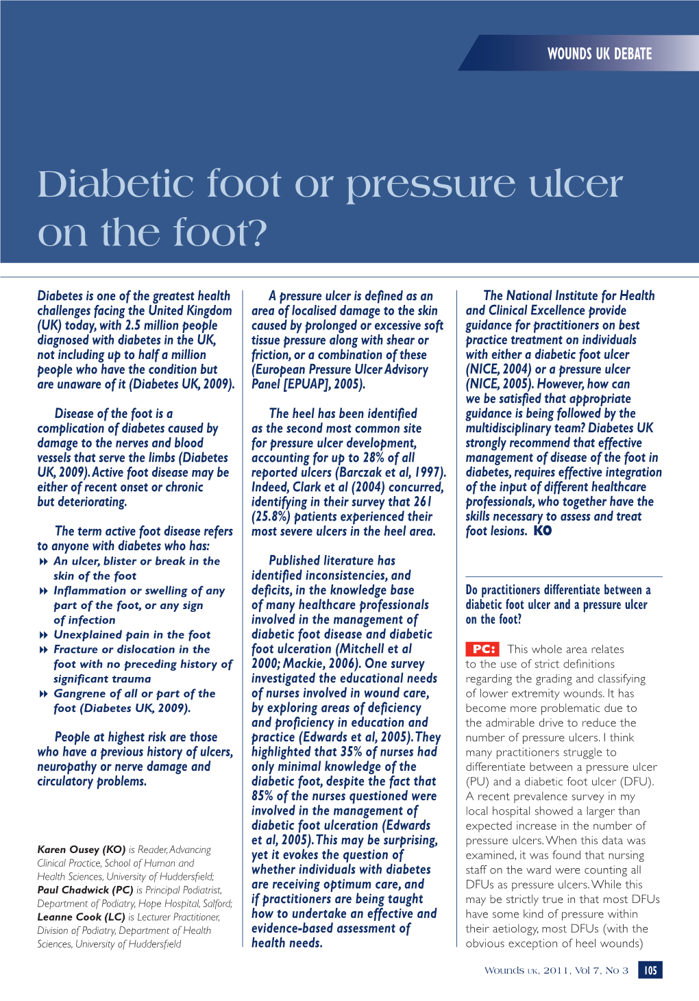 Diabetic Foot Or Pressure Ulcer on the Foot?