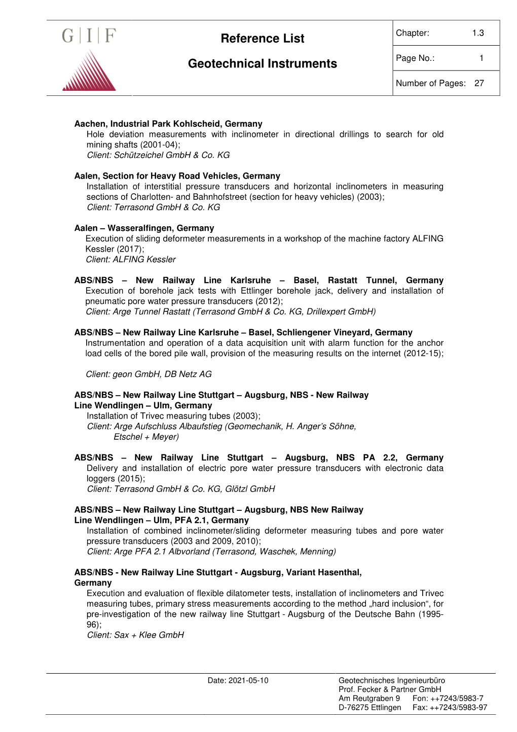 Geotechnical Instruments Number of Pages: 27