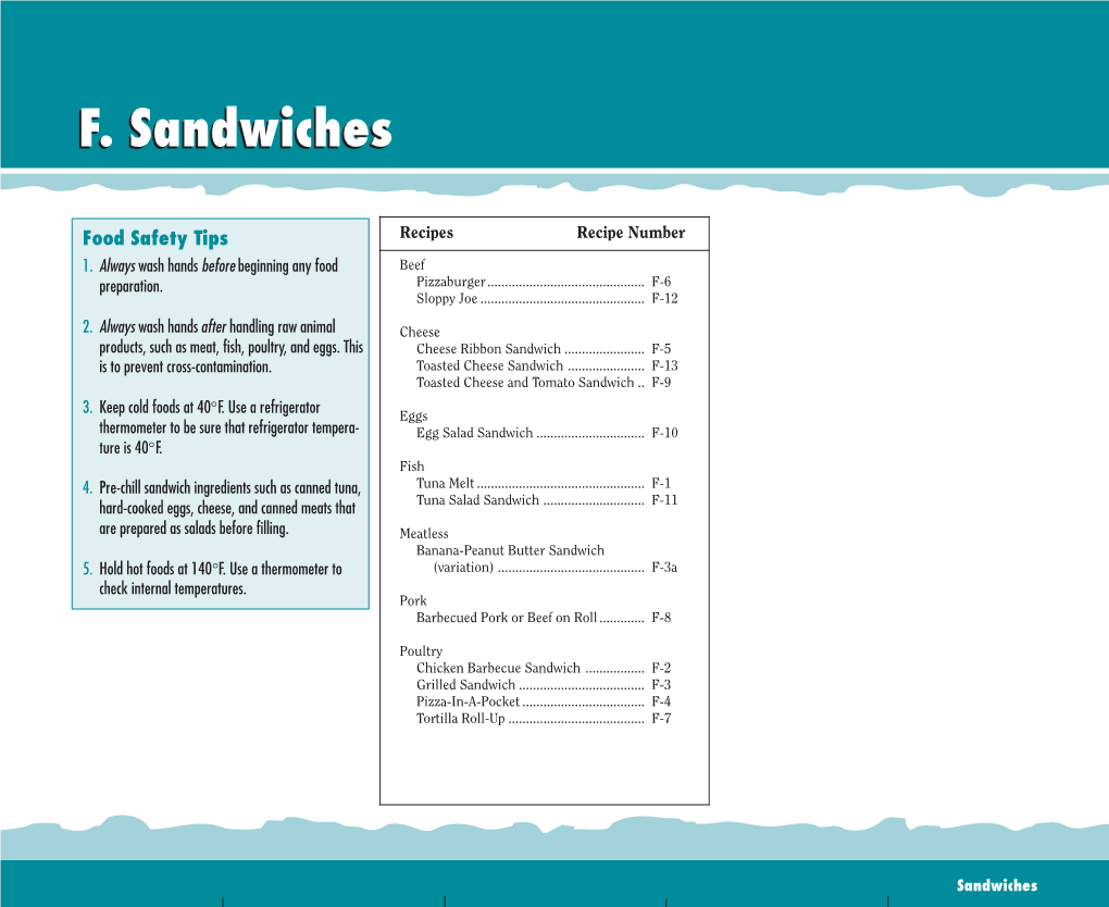 F. Sandwichessandwiches