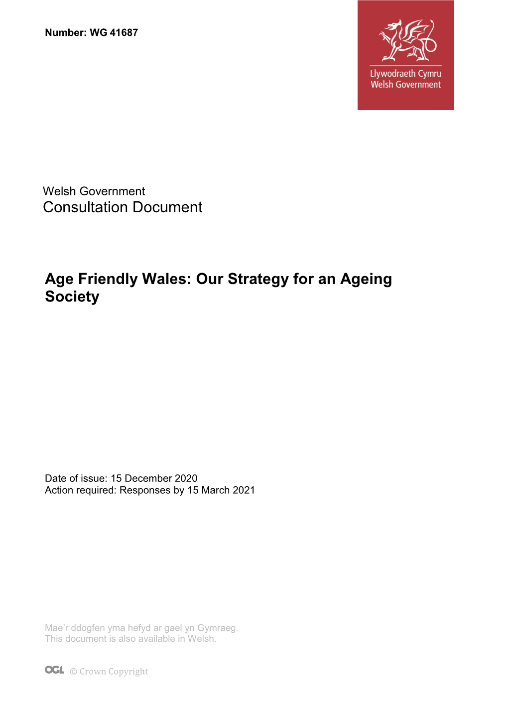 Age Friendly Wales: Our Strategy for an Ageing Society