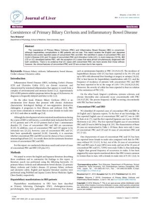 Coexistence of Primary Biliary Cirrhosis and Inflammatory Bowel Disease Toru Shizuma* Department of Physiology, School of Medicine, Tokai University, Japan