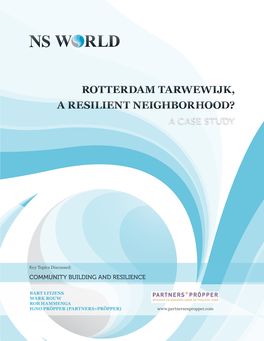 Rotterdam Tarwewijk, a Resilient Neighbourhood?