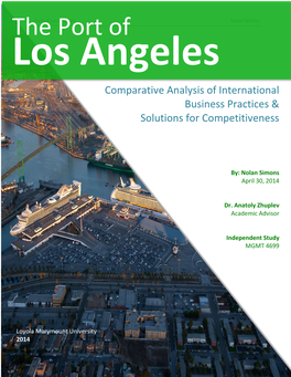 The Port of Los Angeles Comparative Analysis of International Business Practices & Solutions for Competitiveness