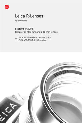 Leica R-Lenses by Erwin Puts