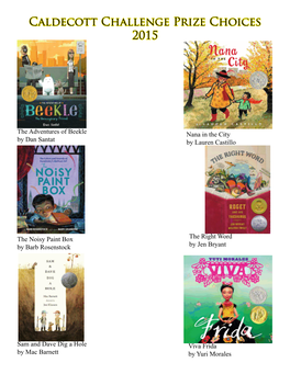 Caldecott Challenge Prize Choices 2015