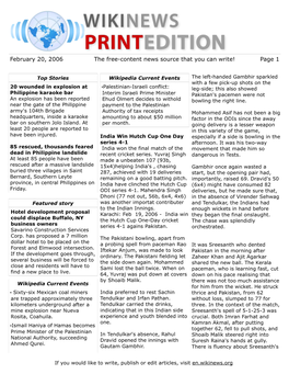 February 20, 2006 the Free-Content News Source That You Can Write! Page 1