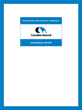2016 ANNUAL REPORT 2016 Performance Highlights