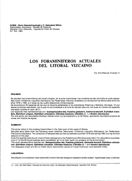Foraminiferos Actuales Los Del Litoral Vizcaino
