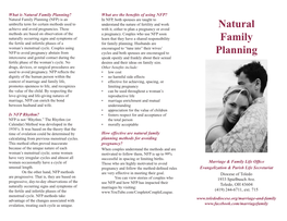 Brochure on Natural Family Planning