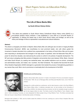 Steve Biko Biography SAHO