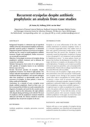Recurrent Erysipelas Despite Antibiotic Prophylaxis: an Analysis from Case Studies