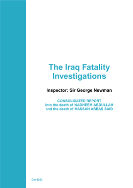 Iraq Fatalities Investigations