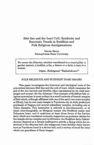 Soto Zen and the Inari Cult: Symbiotic and Exorcistic Trends in Buddhist and Folk Religious Amalgamations